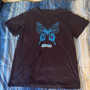 Black Tee W/ butterfly on it, nice casual shirt great for lounging and going out